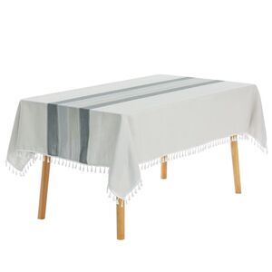1 Pack Rectangle Rustic Tablecloth, 55x79inch Grey